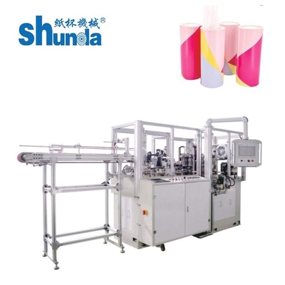 Machine automatique de fabrication de conteneurs de tubes en papier avec système de chauffage à ultrasons et à air chaud