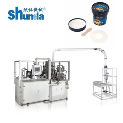 Tasse de crème glacée faisant la machine, tasse de papier automatique de crème glacée faisant à machine la commande numérique à grande vitesse
