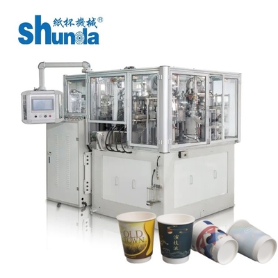 6-22 double café de mur d'once ou tasse de papier de thé formant la machine haut efficace avec le système pneumatique ultrasonique et chaud